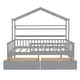 preview thumbnail 23 of 32, Roomfitters Wooden Twin/Full Size House Bed, Modern Platform Design with Two Spacious Storage Compartments and Built-In Shelf