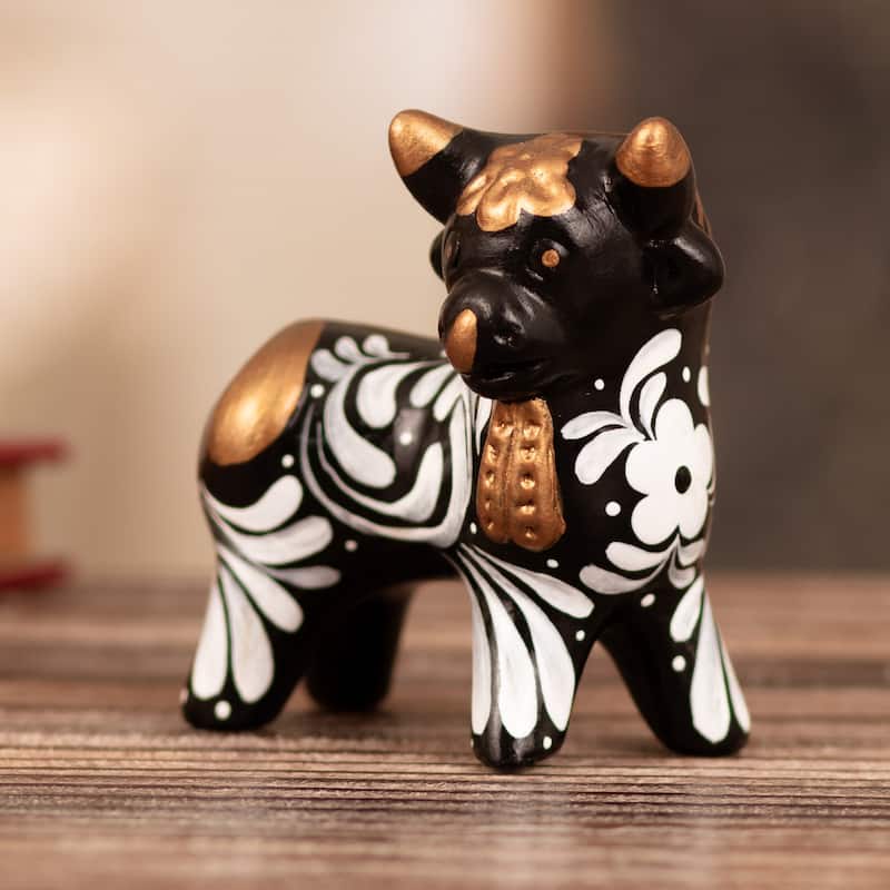 Novica Handmade Black Guardian Of Pucara Ceramic Sculpture