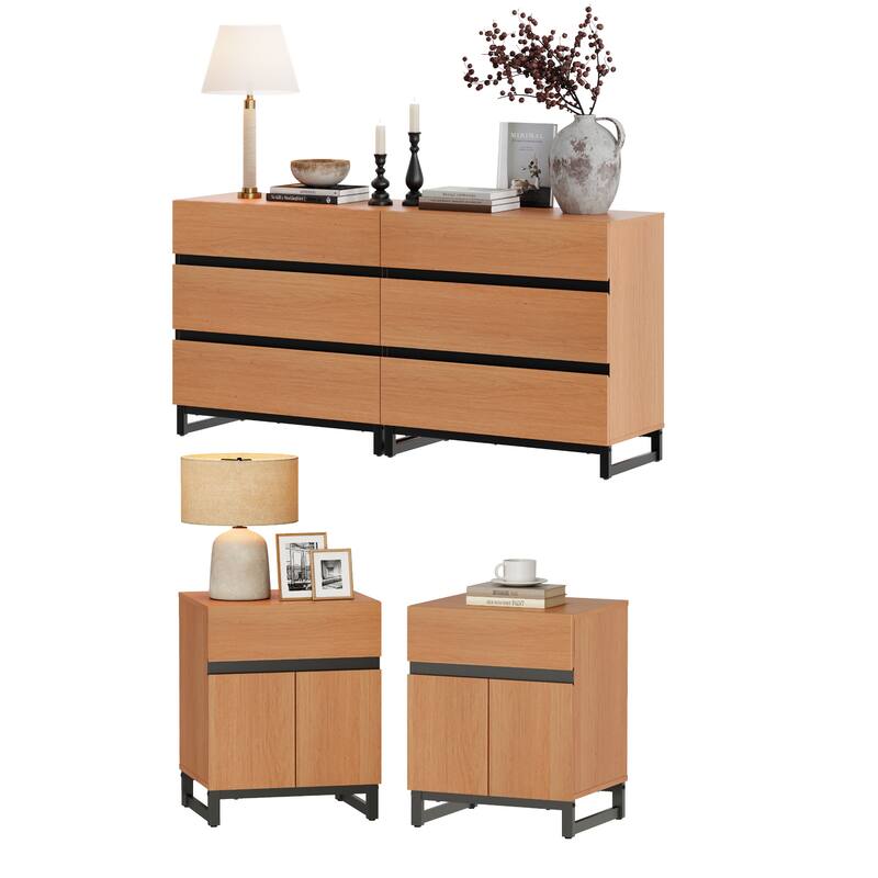 WAMPAT Dresser and Nightstand Set of 3