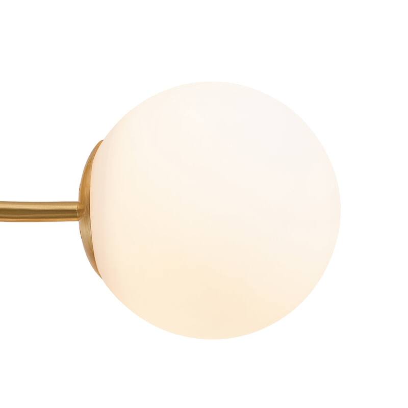 8-Light Matte Glass Globe Symmetrical Sputnik Semi-flush Mount - 26.4in