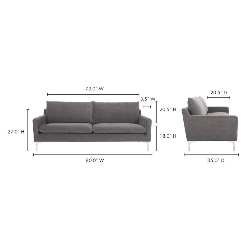 Aurelle Home Paul Modern Round Arm Sofa
