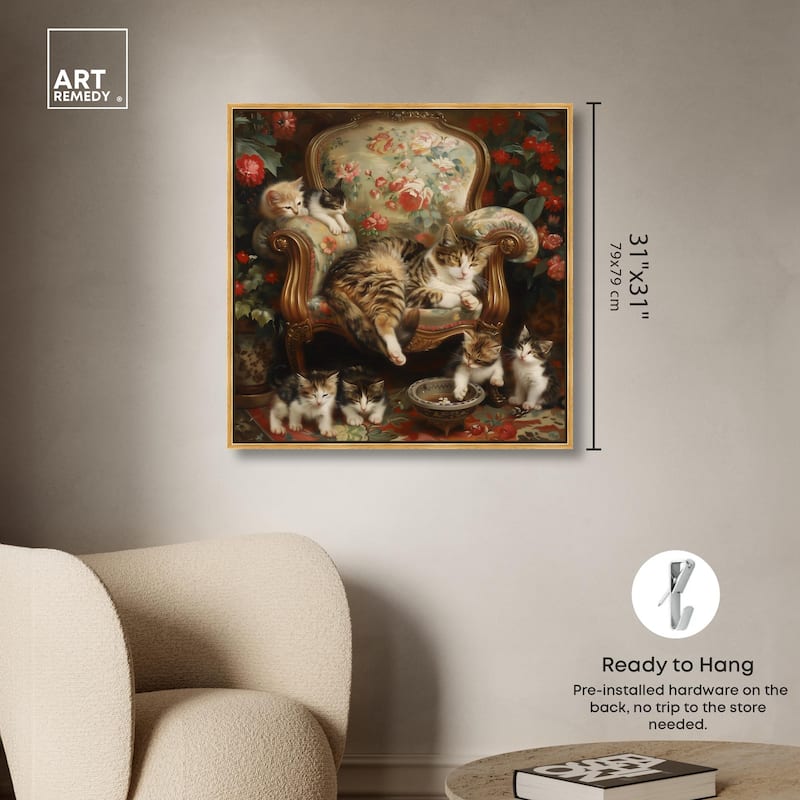 Lounging Cats Canvas by Art Remedy