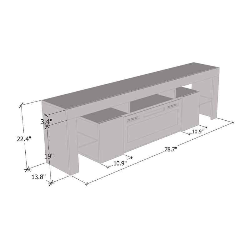Soleo BL-EF Electric Fireplace 79" TV Stand