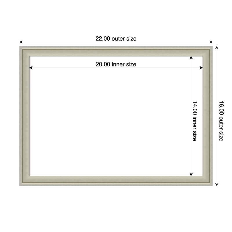 Amanti Art Florence Gold Framed Dry Erase Magnetic Board - 22 x 16 in - Florence Silver