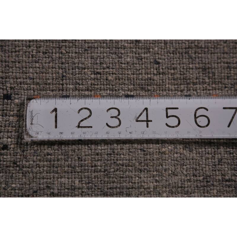 Tribal Gabbeh Oriental Area Rug Handmade Grey Wool Carpet - 5'9" x 7'8"