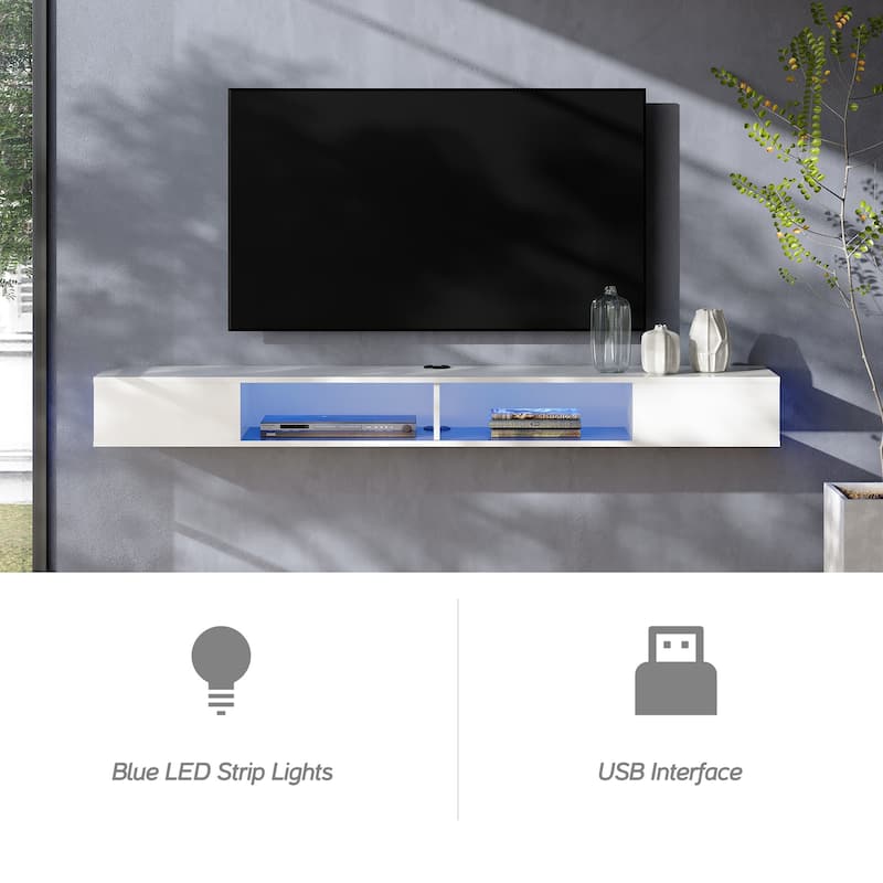 70 inch Floating TV Shelf for Wall, Entertainment Center for Living Room