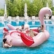 preview thumbnail 7 of 9, 6 People Inflatable Flamingo Floating Island with 6 Cup Holders for Pool and River - 10' x 10.5' x 5.5' (L x W x H)