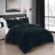 preview thumbnail 9 of 28, Oliver Fury Luxury Comforter Set Oversized Queen - Black