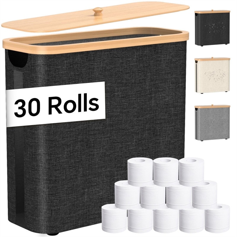 Toilet Paper Storage with Bamboo Lid - 17.32