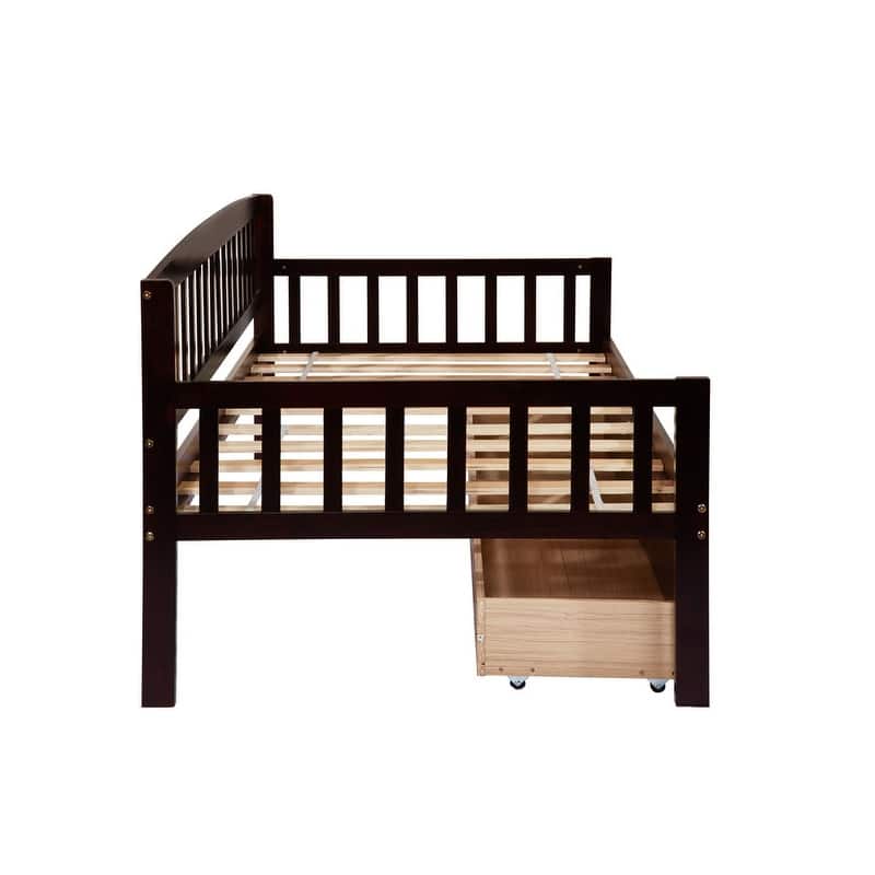 Twin Size Pine Wood Daybed with two Storage Drawers