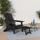 preview thumbnail 7 of 78, WINSOON All Weather HIPS Folding Adirondack Chair with Ottoman, 5-Gear Adjustable Backrest and Retractable Ottoman Set of 4