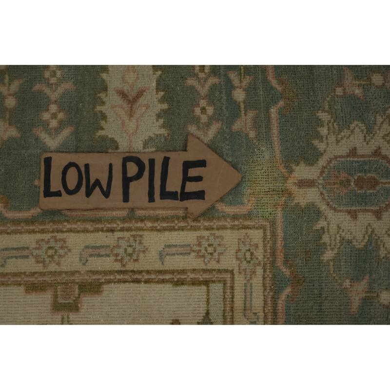 Hand Knotted Oriental 100% Wool Carpet Traditional All-Over Beige & Ivories Ziegler Area Rug - 9' 5'' X 7' 8''