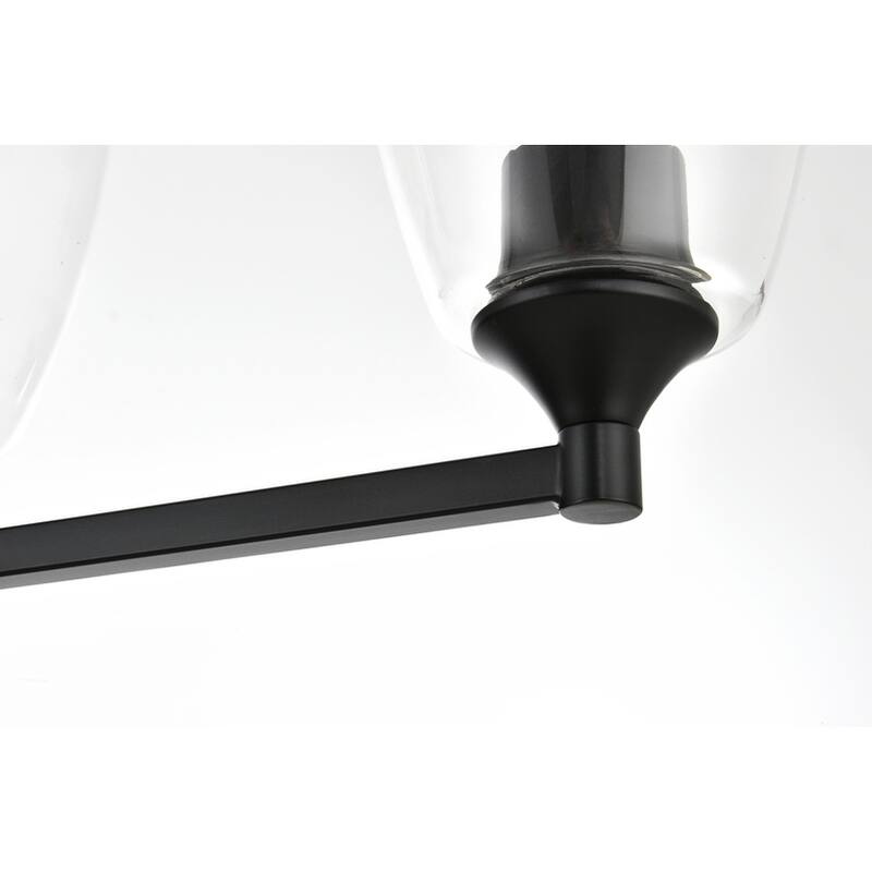 Gina 1 Light Black and Clear Bath Sconce