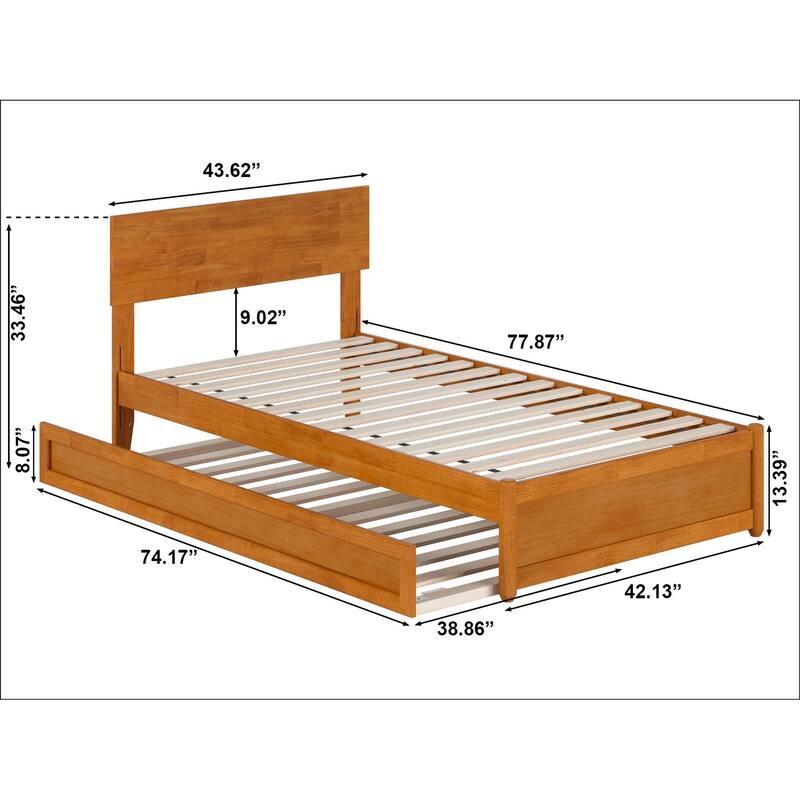 Wesley Platform Bed with Panel Footboard and Twin Trundle