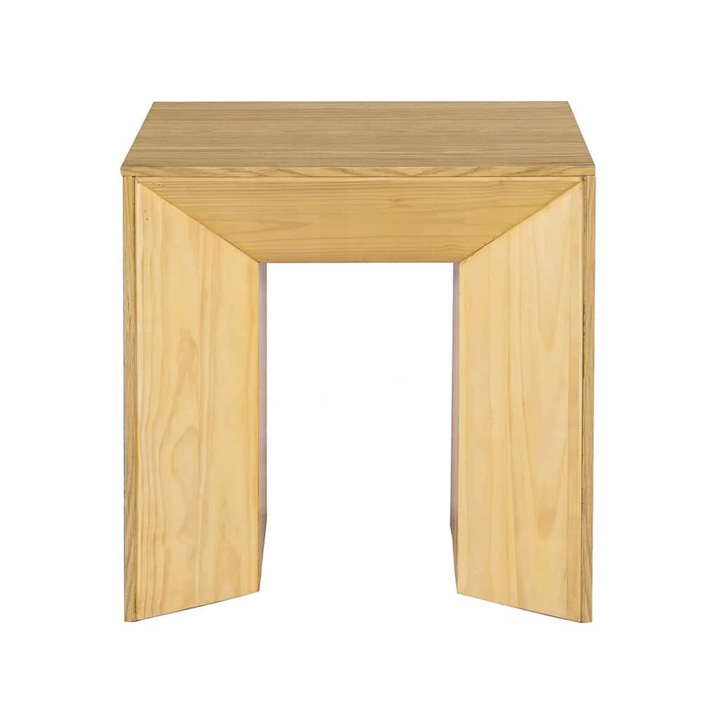 Wooden End Table with Thicken Top Design in Natural Oak