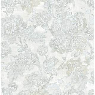 Seabrook Designs Myrtle Leafy Floral Unpasted Wallpaper - 20.5 in. W x ...