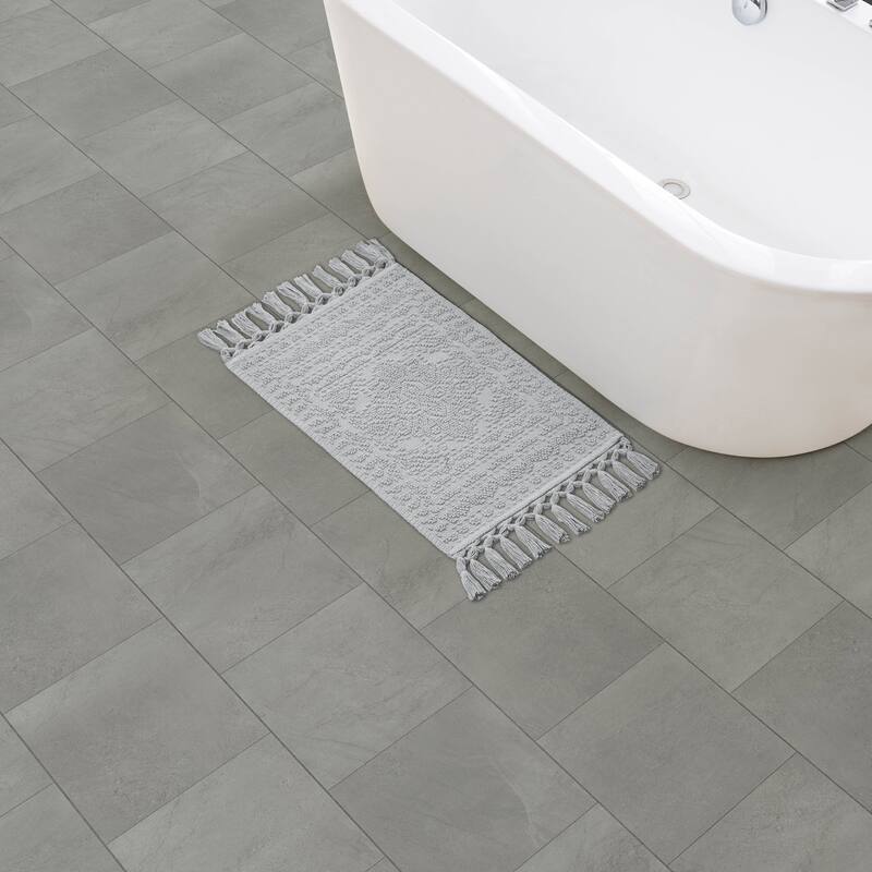 French Connection Nellore Fringe Cotton Bath Rug