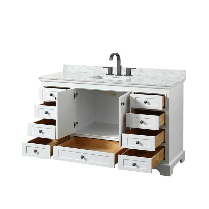 Wyndham Collection Deborah 60" Free Standing Single Vanity Set with