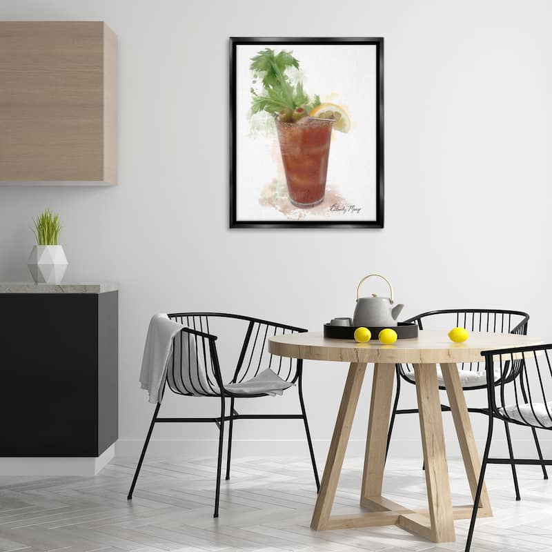 Stupell Modern Bloody Mary Framed Floater Canvas Wall Art Design By Matthew Piotrowicz