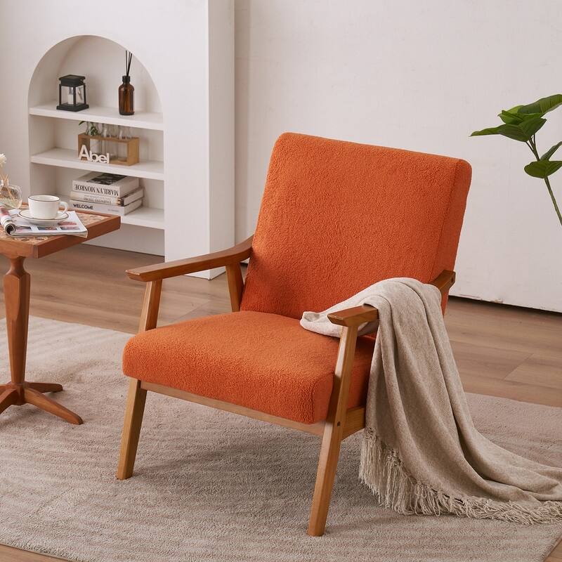 Home Comfort Mid Century Modern Wood Frame Accent Chair