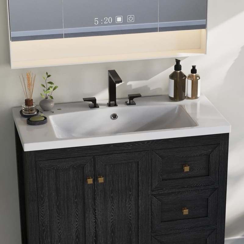 Moasis 36"/42" Bathroom Vanity with Sink Set and 2 Soft-Closing Doors & 3 Drawers