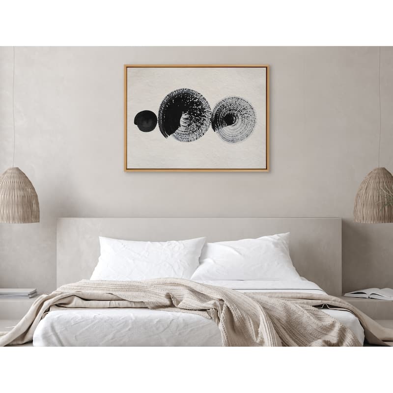 Kate and Laurel Sylvie Japandi 23 Beige Framed Canvas by Rocket Jack