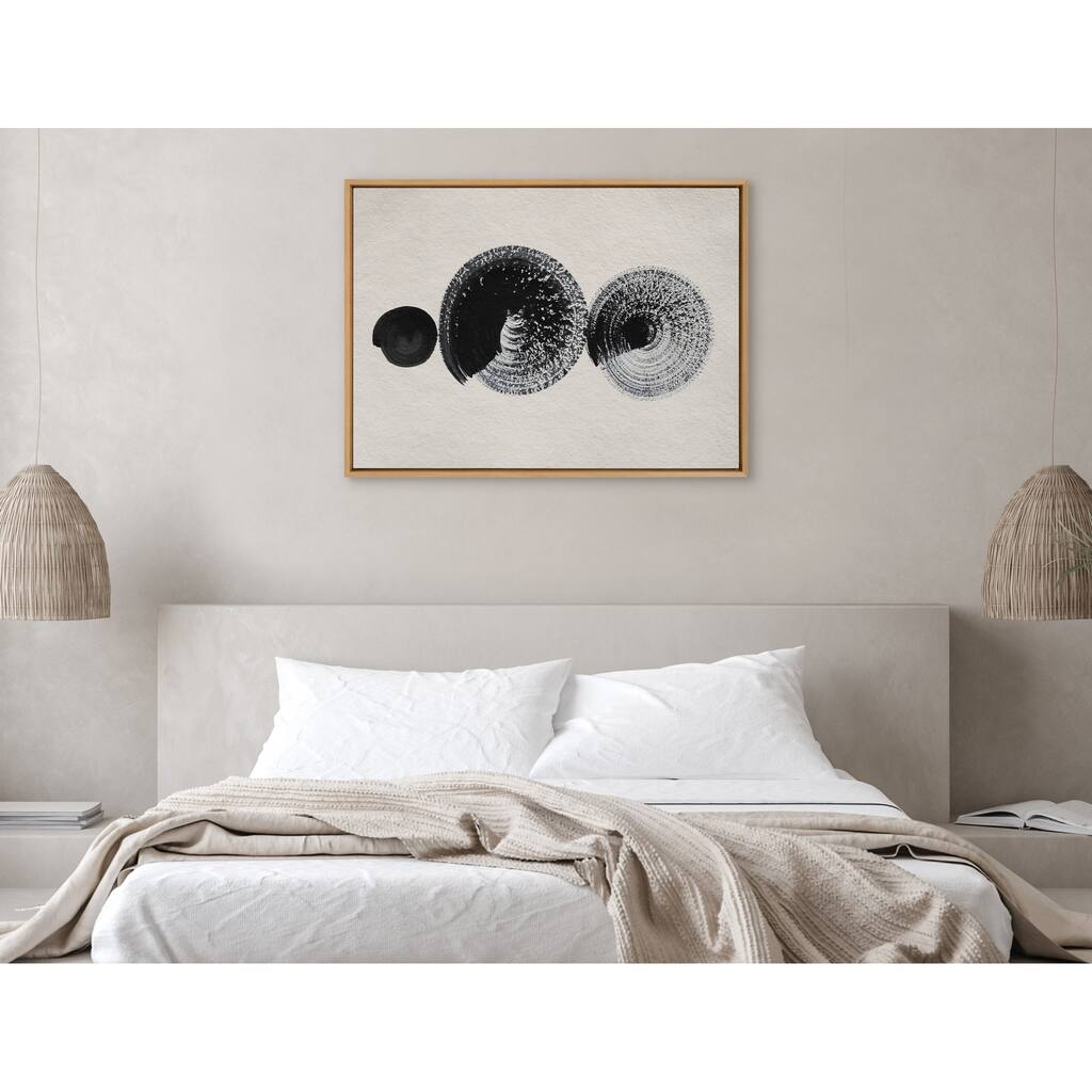 Kate and Laurel Sylvie Japandi 23 Beige Framed Canvas by Rocket Jack