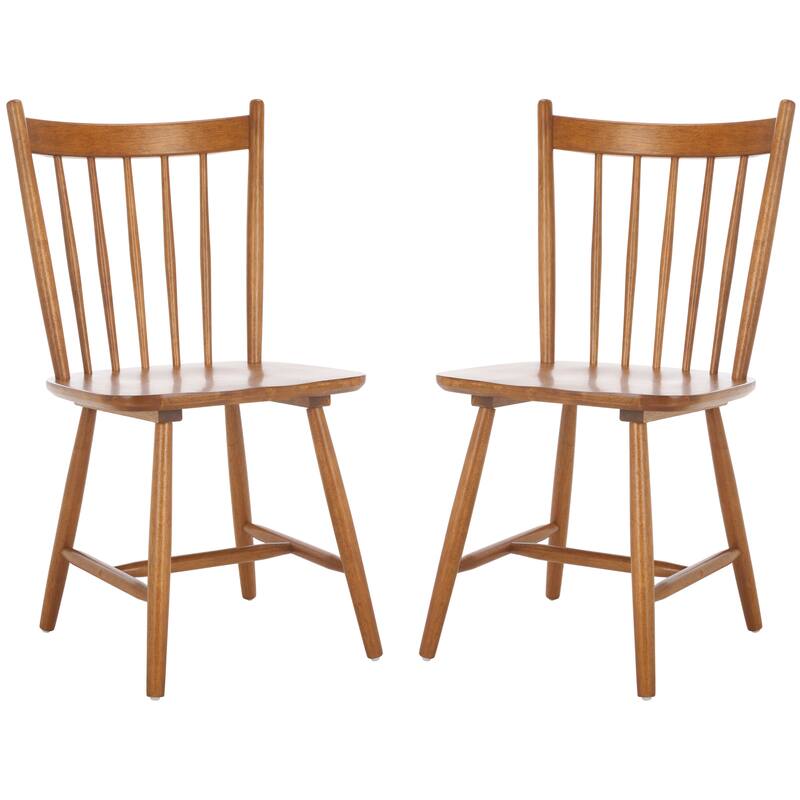 SAFAVIEH HOME Andreas Spindle Dining Chair (Set of 2) - 17"W x 20"D x 36"H - Honey