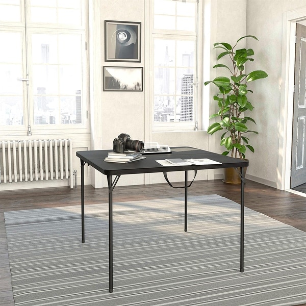 Black Card Table Cosco 34 Resin Top Folding Table Black Walmart 