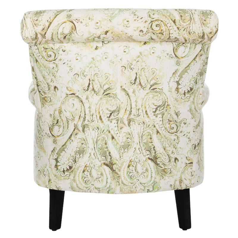 SAFAVIEH Shamika Red/Ivory Floral Club Chair - 30" W x 33" D x 35" H