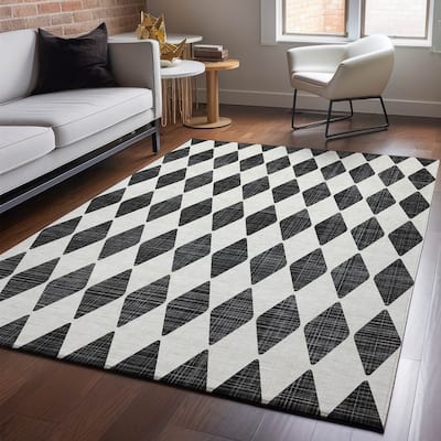 Premium Washable Super Soft Modern Diamond Mayfield Rug