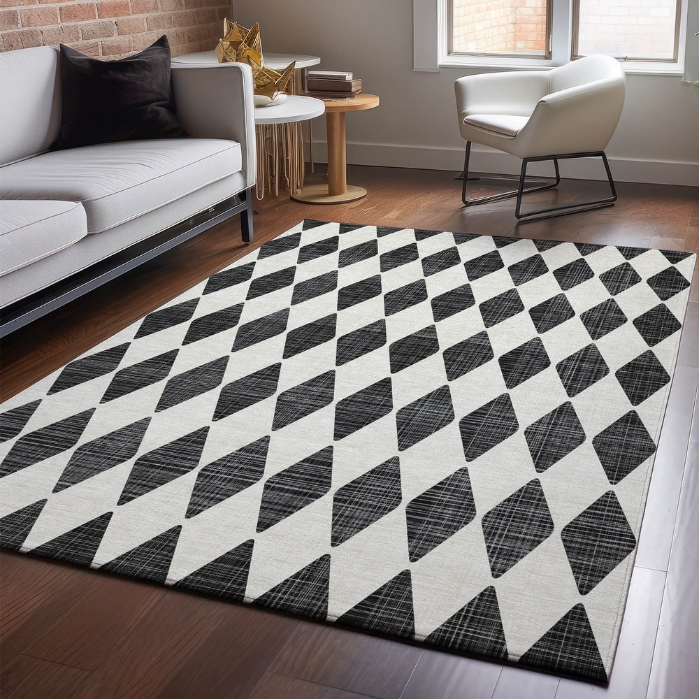 Premium Washable Super Soft Modern Diamond Mayfield Rug