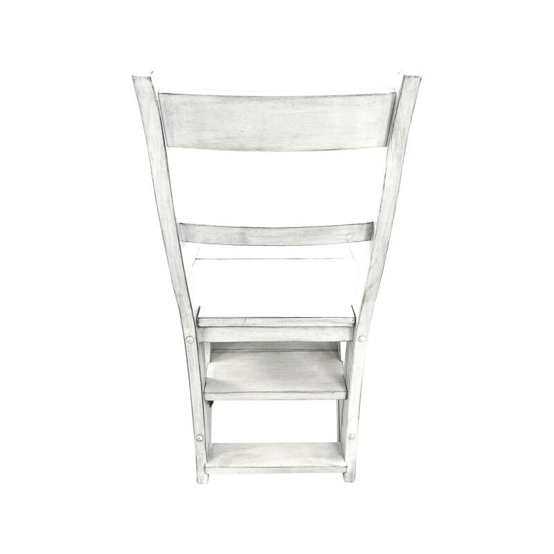 2 in 1 Folding Library Ladder Chair - 34" - White