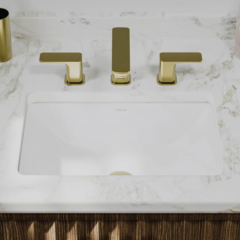 Karran 18" Undermount Vitreous China Bathroom Sink In White