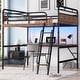 preview thumbnail 4 of 13, Full Size Metal Loft Bed with Desk, LED Light, and Charge Station