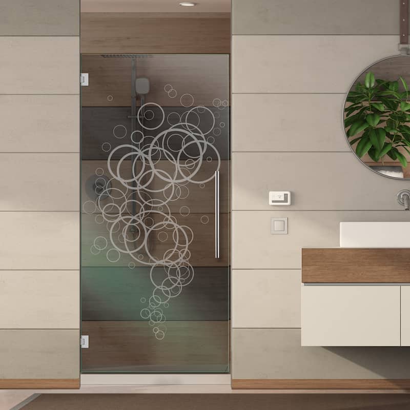 Swing Shower Door with Frosted Design - 24"x75"-Left - Non-Private