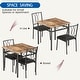 preview thumbnail 19 of 21, Dining Table Set, 3 Pcs Space Saving Kitchen Table with 2 Chairs - 29.1x29.1x30in