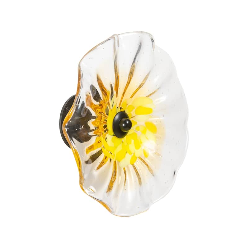 8IN Diameter Ribera Flower Art Glass Wall Décor