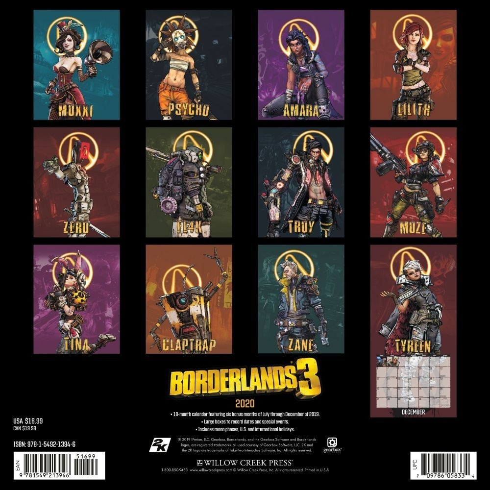 Shop Willow Creek Press 2020 Borderlands 3 Wall Calendar