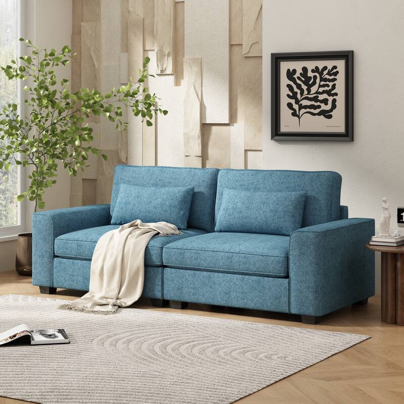 Compact 2-Seater Loveseat Sofa, Plush Cushion Couch for Small Spaces, Living Room, or Dorm