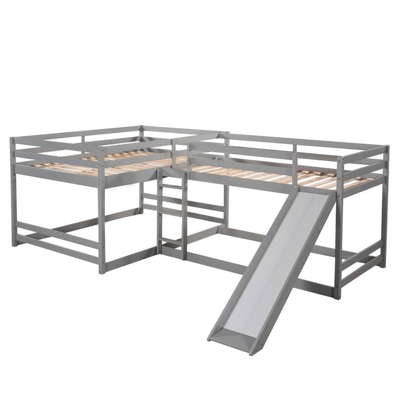 Full and Twin Size L-Shaped Bunk Bed