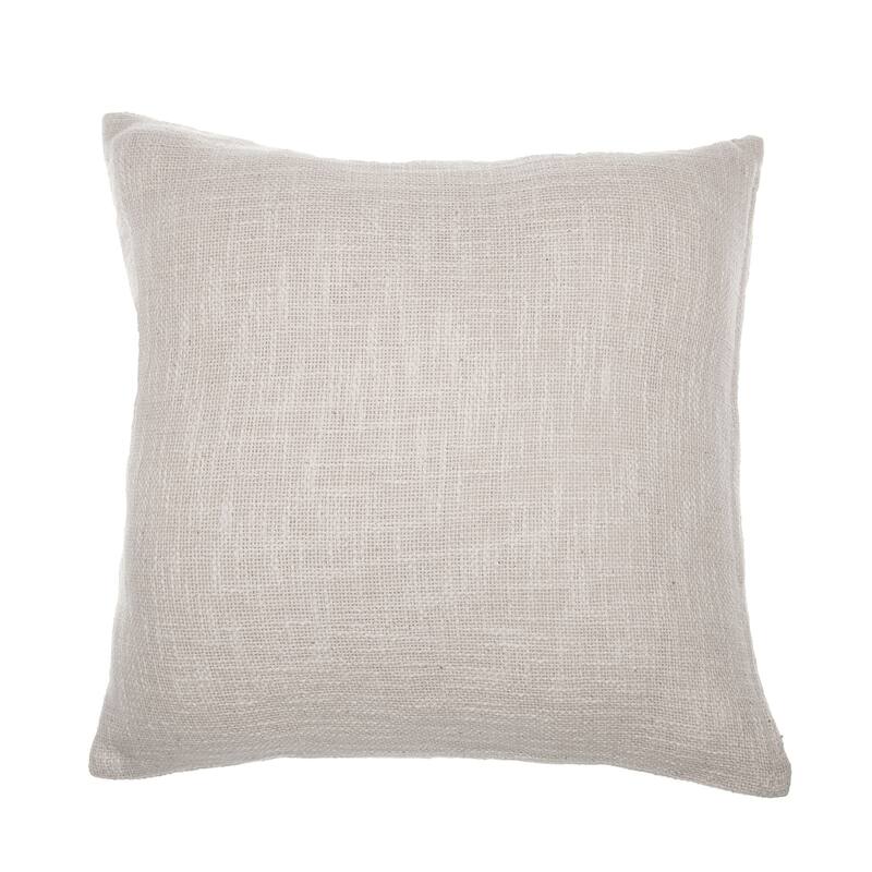 Handwoven Abstract Square Throw Pillow Cover - 24" - Cream and Red