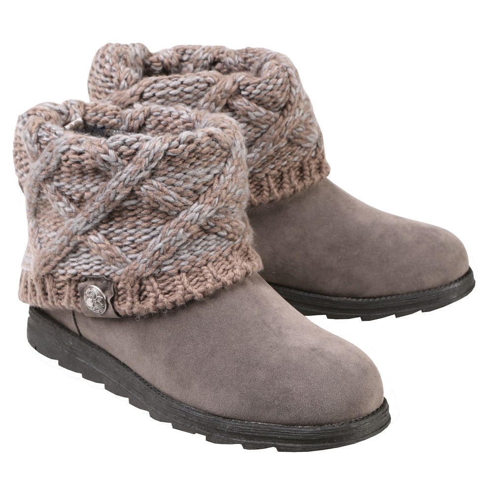knitted cuff ankle boots