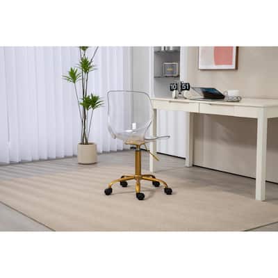 HOMEFUN Acrylic Swivel adjustable height Armless Home office Chair