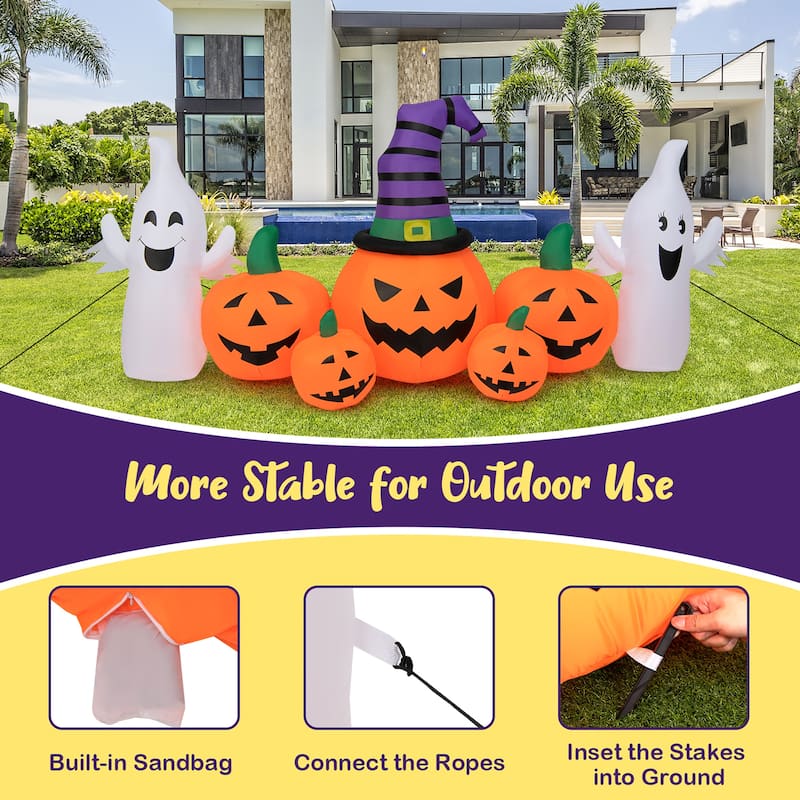 Costway 9FT Long Halloween Inflatable Pumpkins Self Inflating - See Details