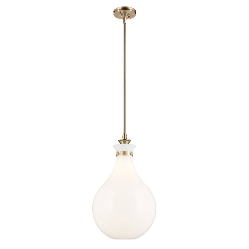 Kichler Lighting Laria 14 Inch 1 Light Pendant with Opal Glass in Champagne Bronze