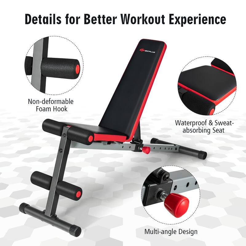 Goplus Multi-function Weight Bench W/Adjustable Backrest Home Gym