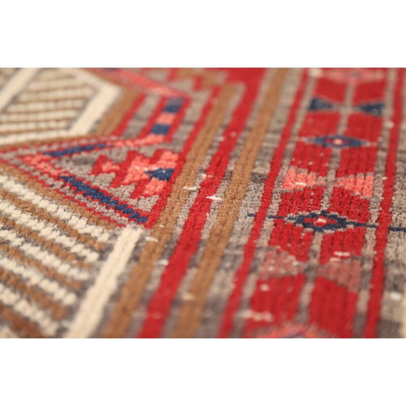 Tribal Ardebil Persian Vintage Runner Rug Hand-Knotted Wool Carpet - 3'4"x 11'1"