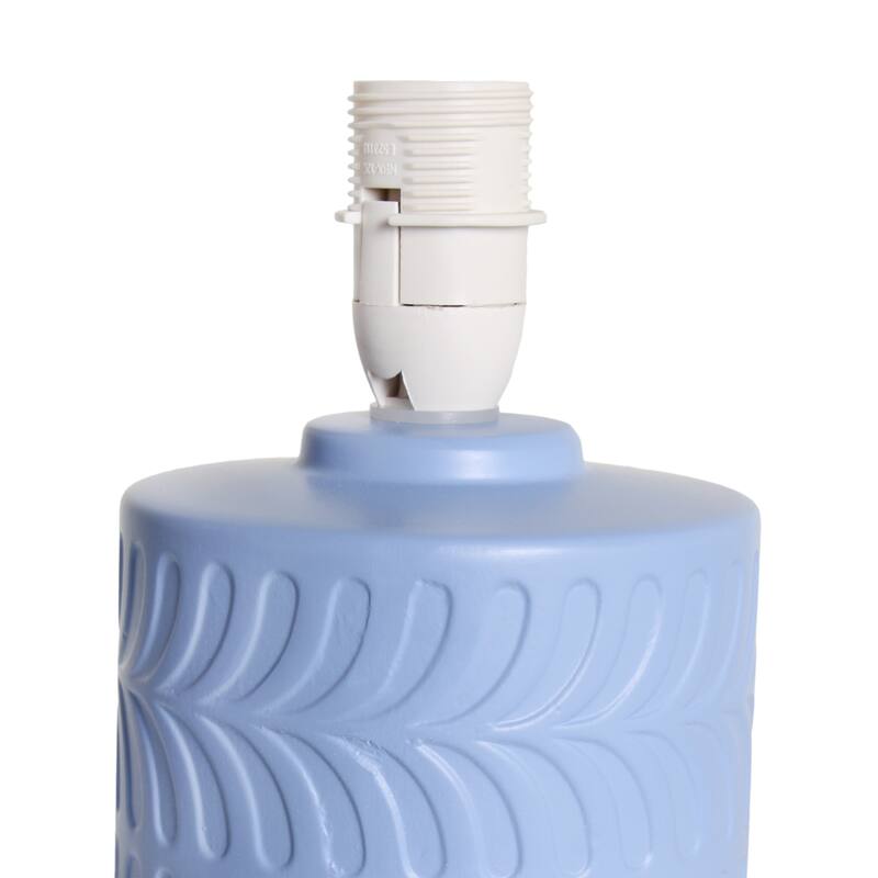 Floral Textured Ceramic Table Lamp with Drum Shade - 10" - Blue