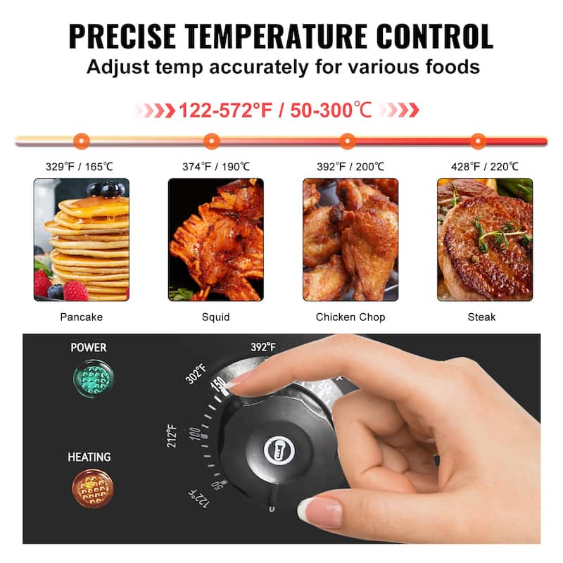 VEVOR Commercial Electric Griddle, 21", 1600W Countertop Flat Top Grill - 21", 1600W